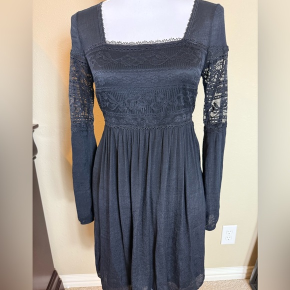 A Byer size 3 black gauze lace cottagecore dress - Picture 2 of 8